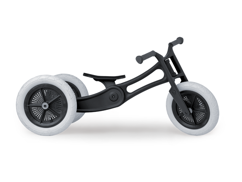 Black recycled plastic 3 wheel running trike